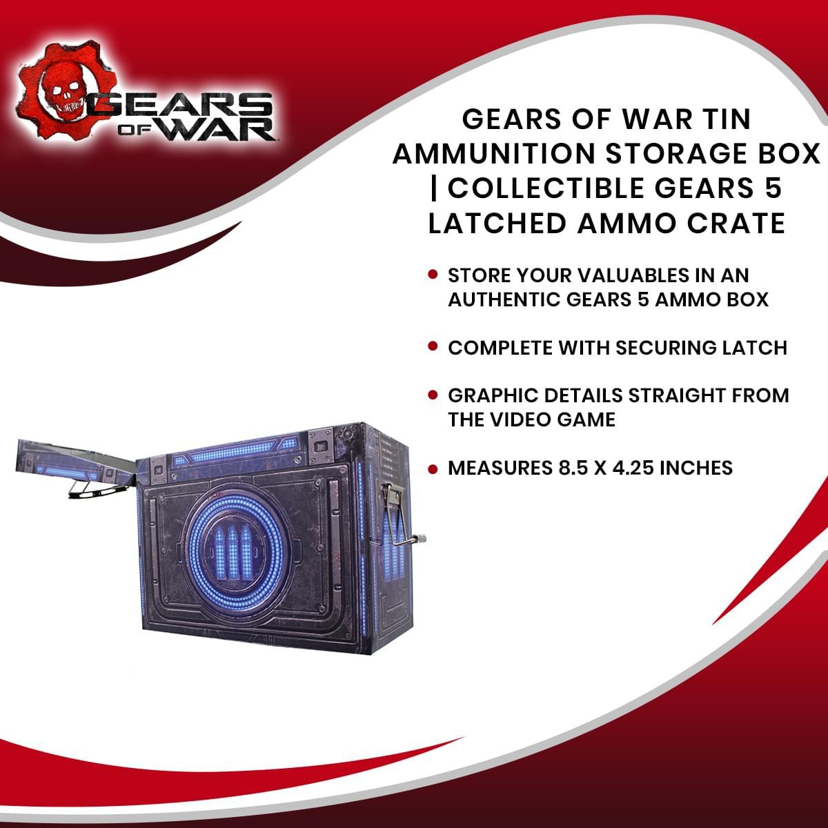 Gears of War 8.5 x 4.25 Inch Tin Ammo Storage Box picture