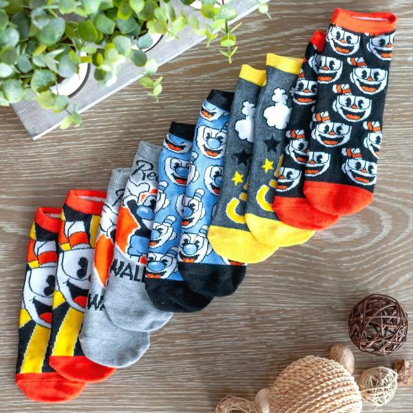 Cuphead Adult Ankle Sock 5-Pack - Cuphead & Mugman Wallop picture