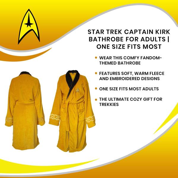 Star Trek Kirk Adult Fleece Bath Robe | One Size picture