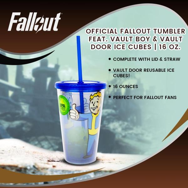 Fallout Vault Boy 16oz Carnival Cup w/ Ice Cubes picture