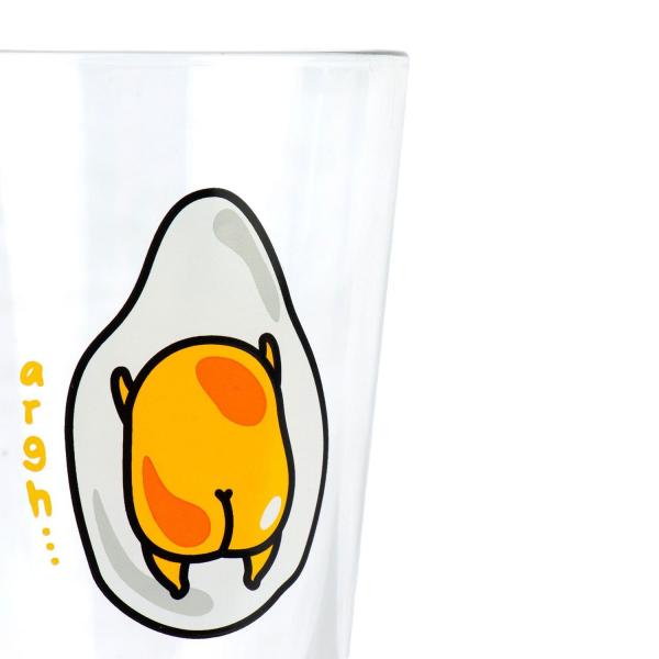 Gudetama the Lazy Egg 16oz Pint Glass - Egg Butt ARGH picture