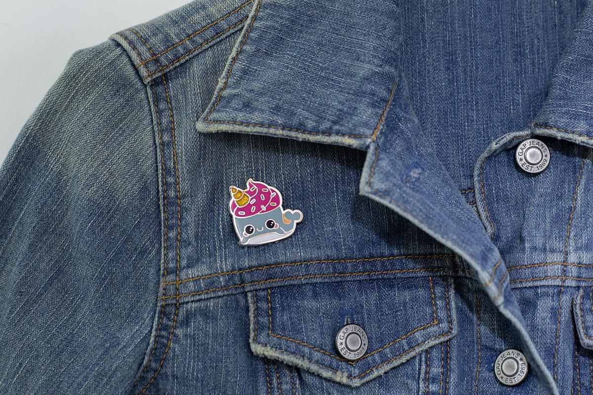 Glitter Glaxy Neddie Narwhal Soft Enamel Collector's Pin picture