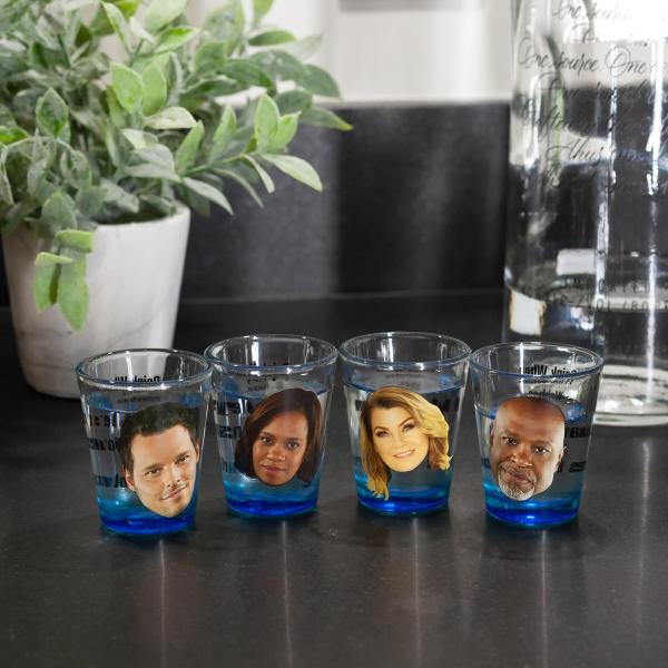 Grey's Anatomy Character Shot Glass Set of 4 picture