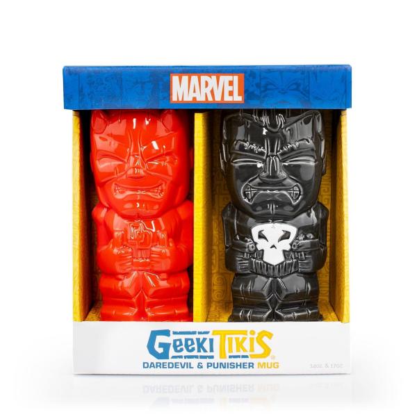 Geeki Tikis Marvel Daredevil & Punisher Ceramic Mugs | Set Of 2 | SDCC Exclusive picture