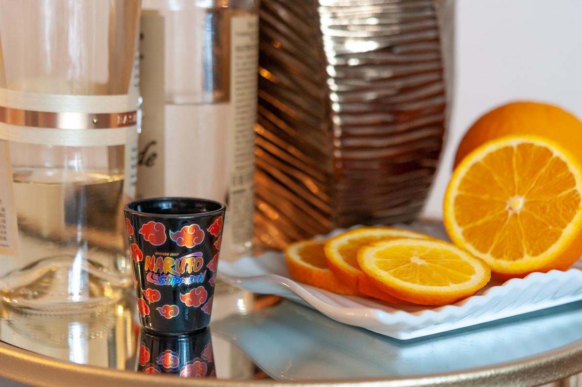 Naruto Shippuden Logo 2oz Black Shot Glass picture