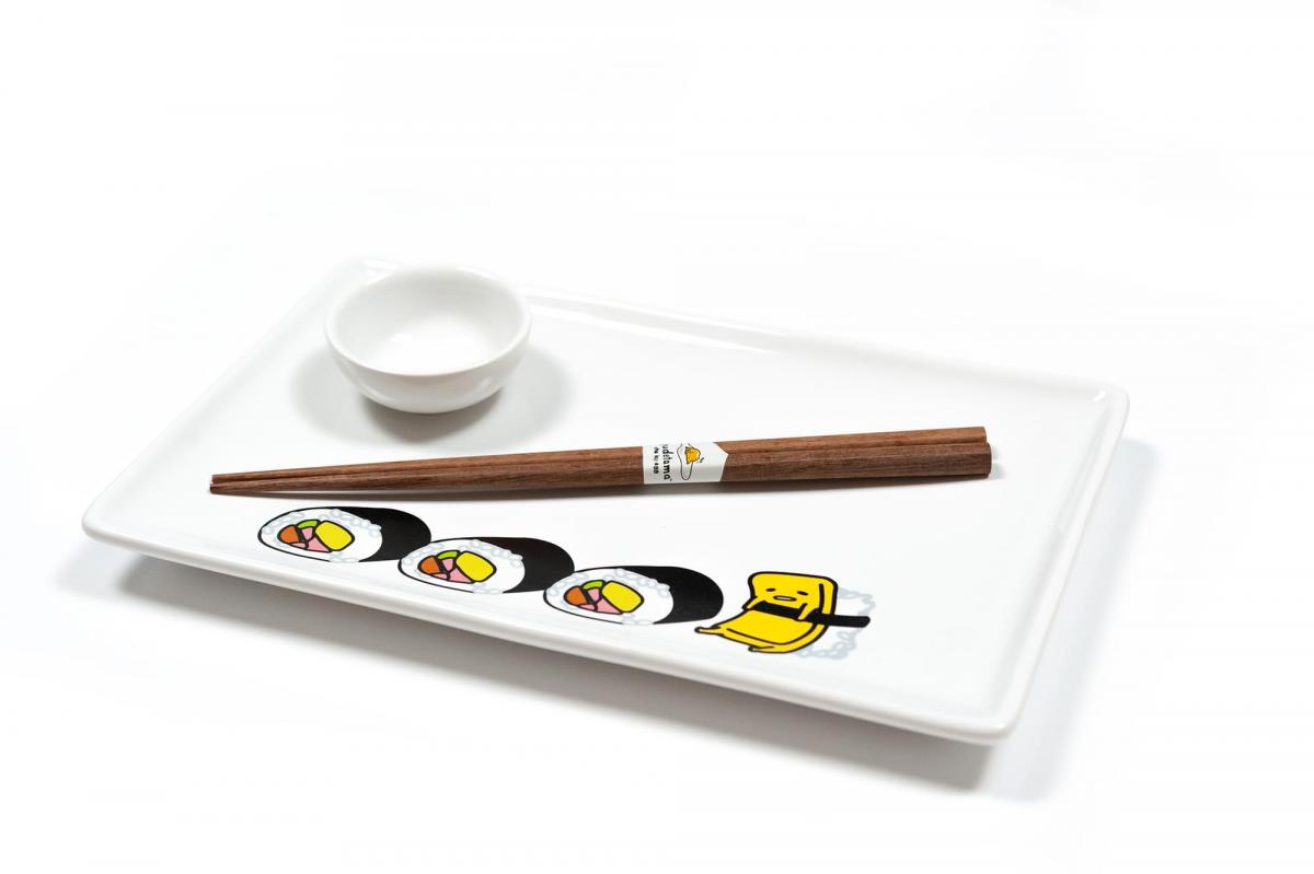 Gudetama Sushi Set | Plate | Wasabi Dish | Chopsticks picture