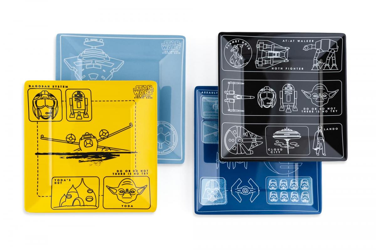Star Wars Vehicle Blueprints 8" Melamine Plate Set, 4-Pack picture