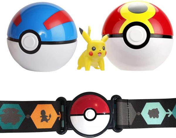 Pokemon Clip N Go Belt Set | Pikachu w/ Great & Repeat Ball