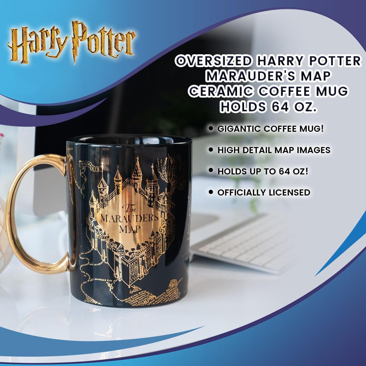 Harry Potter 64oz Marauders Map Ceramic Coffee Mug picture