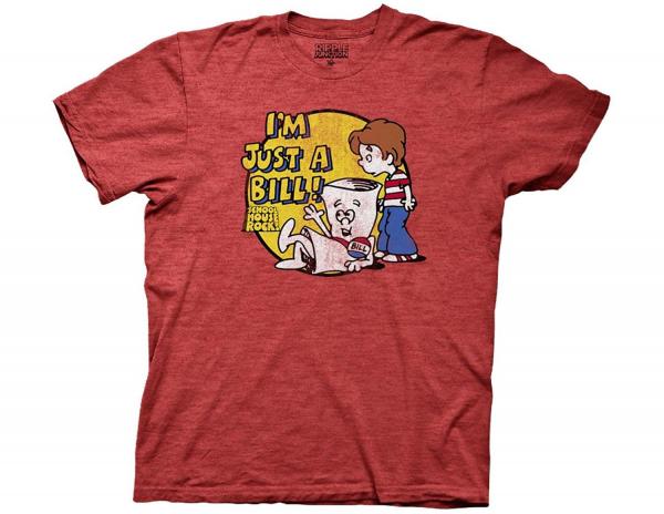 Schoolhouse Rock I'm Just A Bill Adult Red T-Shirt | XS