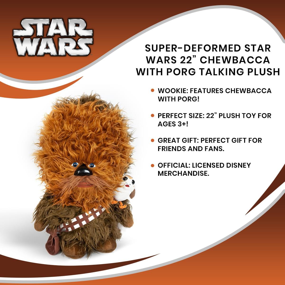 Star Wars 22" Chewbacca w/ Porg Super-Deformed Talking Plush picture