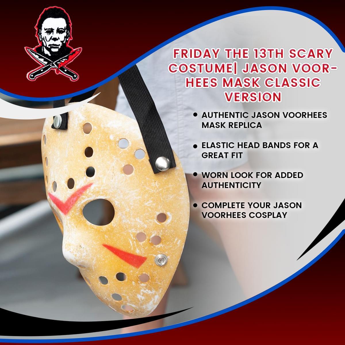 Friday the 13th Jason Adult Costume Mask - Classic Version picture
