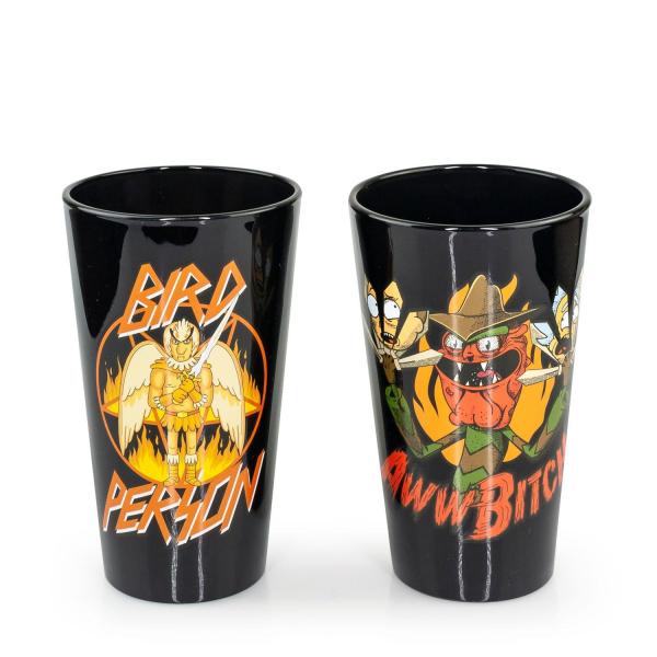 Rick and Morty Scary Terry & Bird Person Pint Glass 2-Pack picture