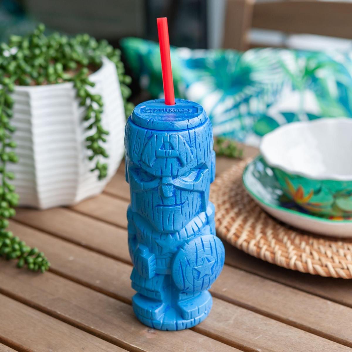 Marvel Captain America 19oz Plastic Geeki Tikis Tumbler picture
