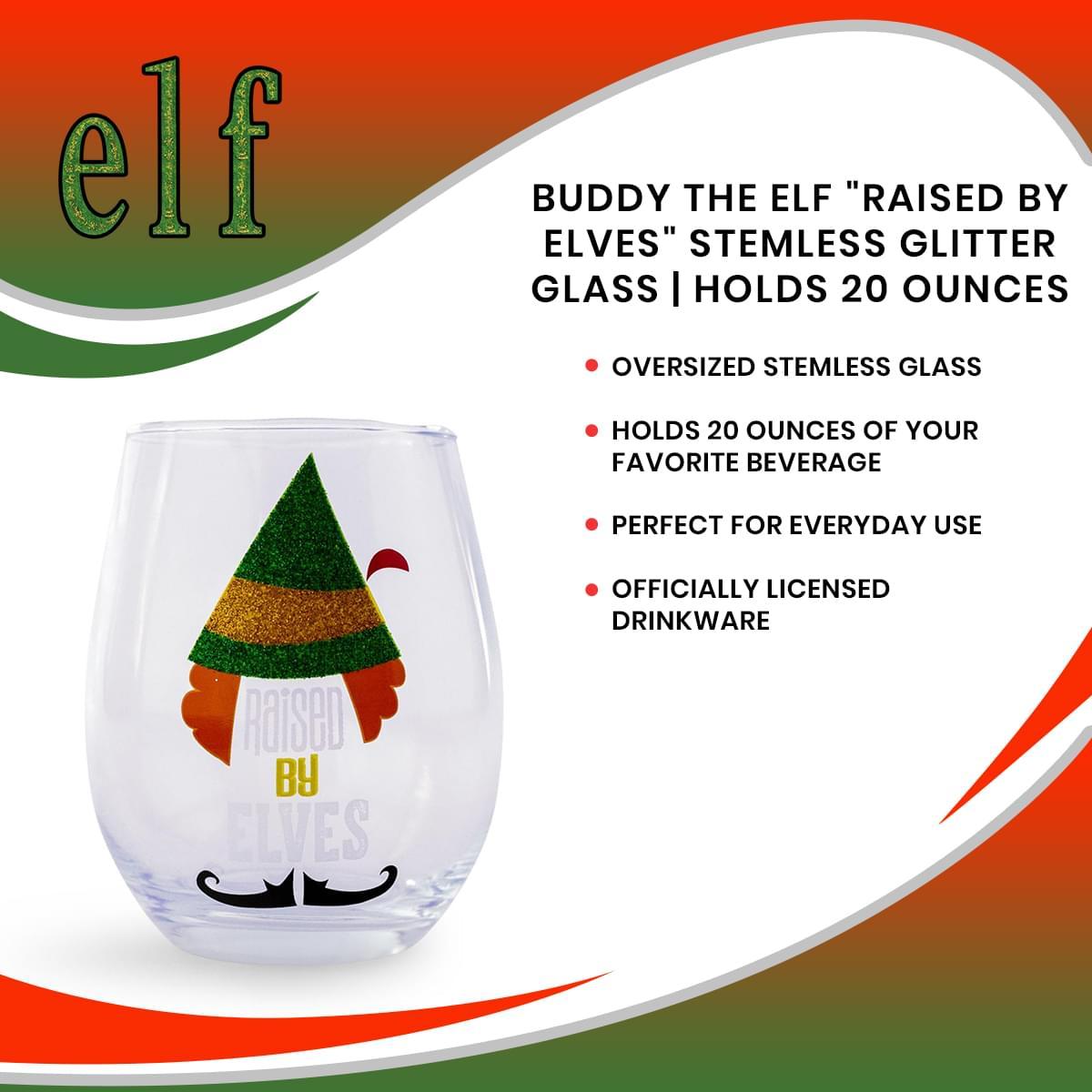Elf Raised By Elves 20oz Stemless Glass picture