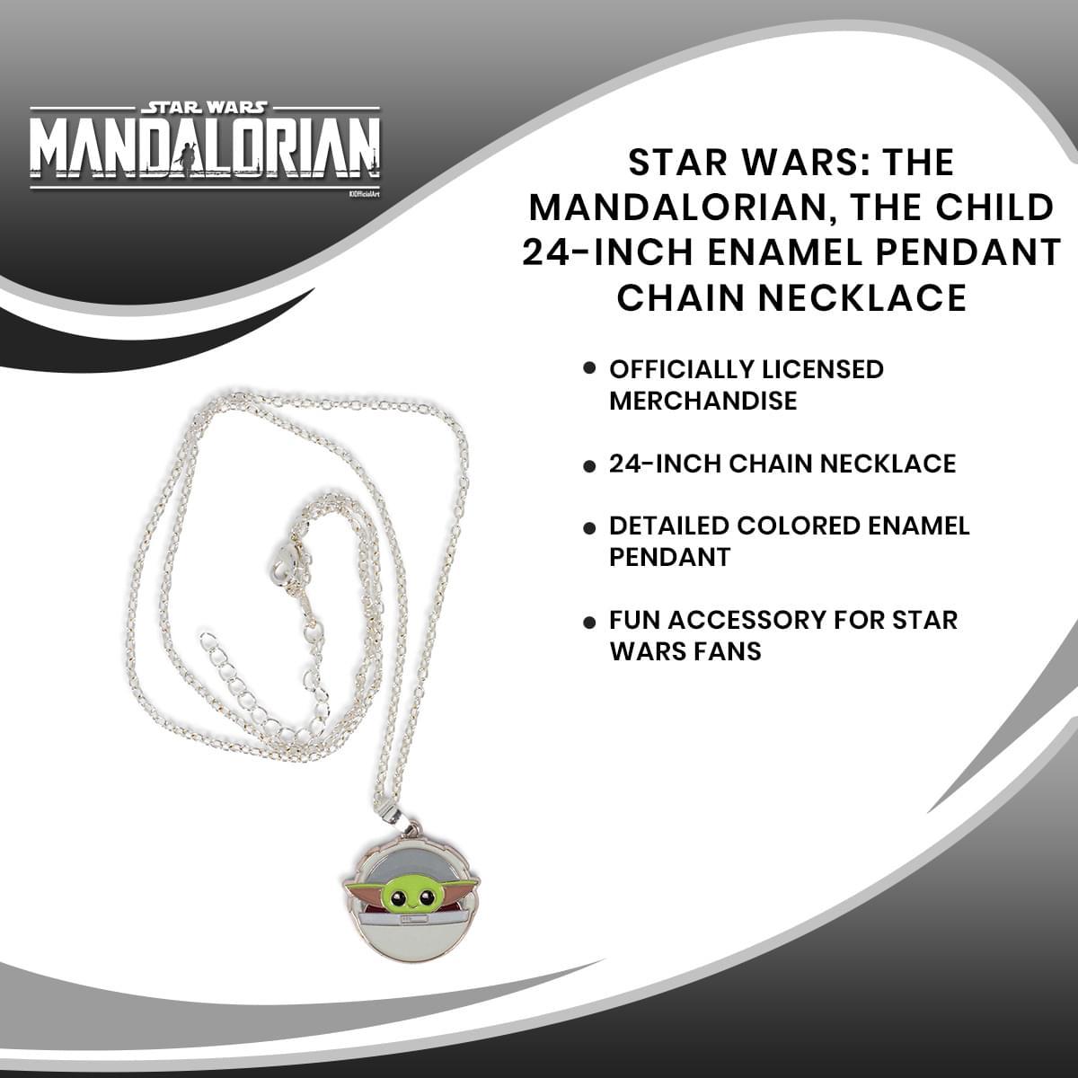 The Mandalorian The Child/Baby Yoda Plate Necklace 24" Chain picture