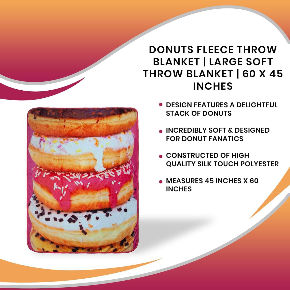 Donuts 45x60 Inch Fleece Throw Blanket picture