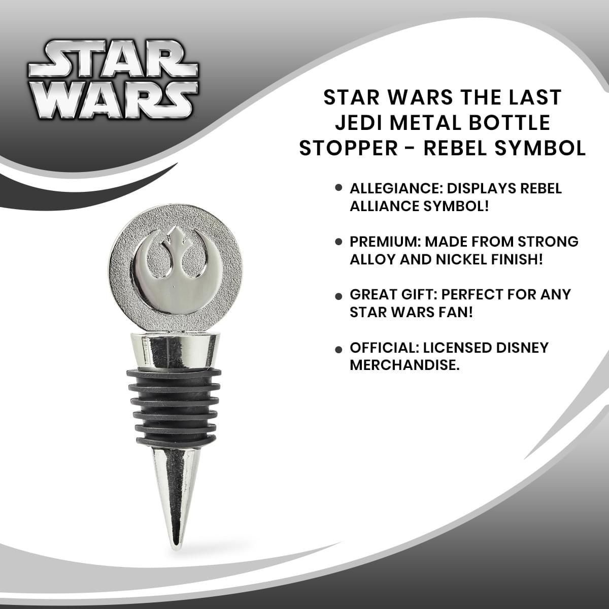 Star Wars The Last Jedi Rebel Logo Metal Bottle Stopper picture