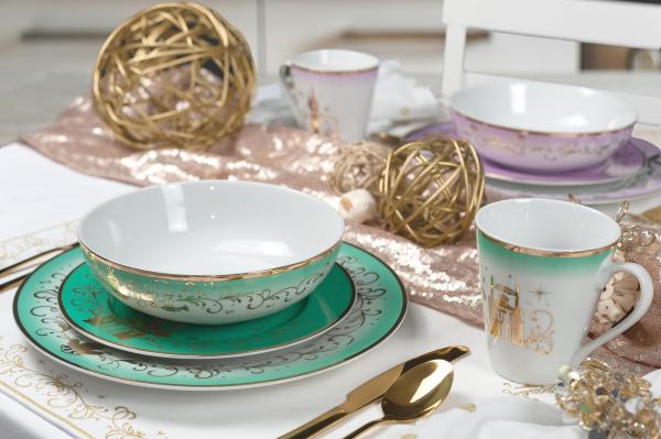 Disney Princess Themed 16 Piece Ceramic Dinnerware Set Collection 2 | Plates, Bowls, Mugs picture