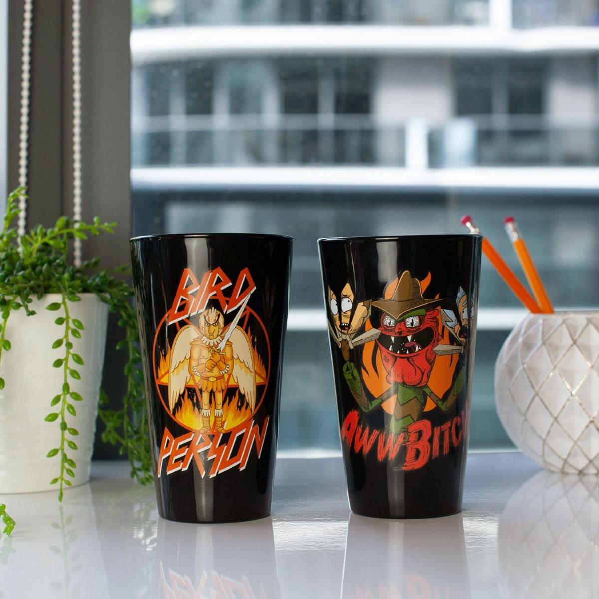 Rick and Morty Scary Terry & Bird Person Pint Glass 2-Pack picture