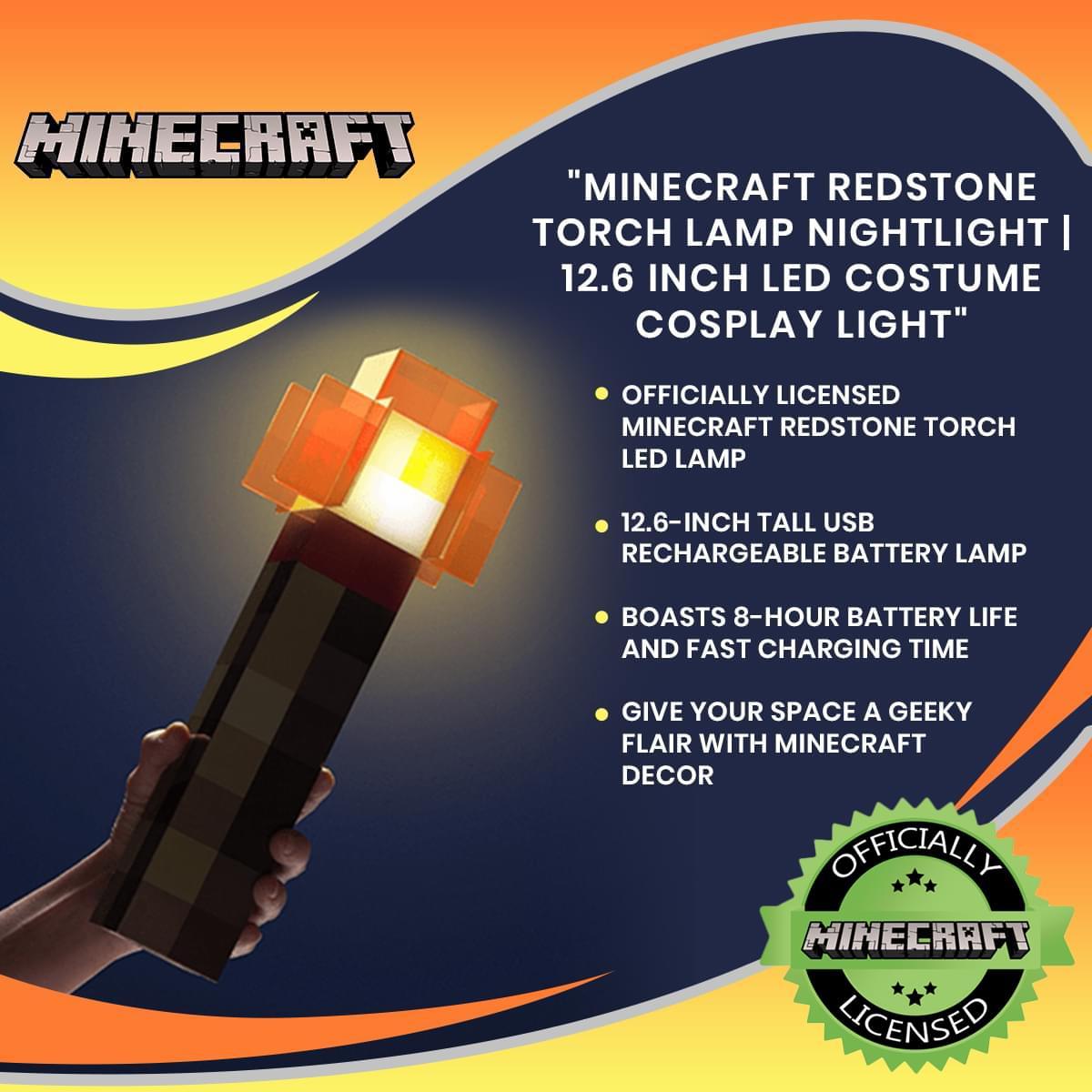Minecraft Redstone Torch 12.6 Inch LED Lamp picture