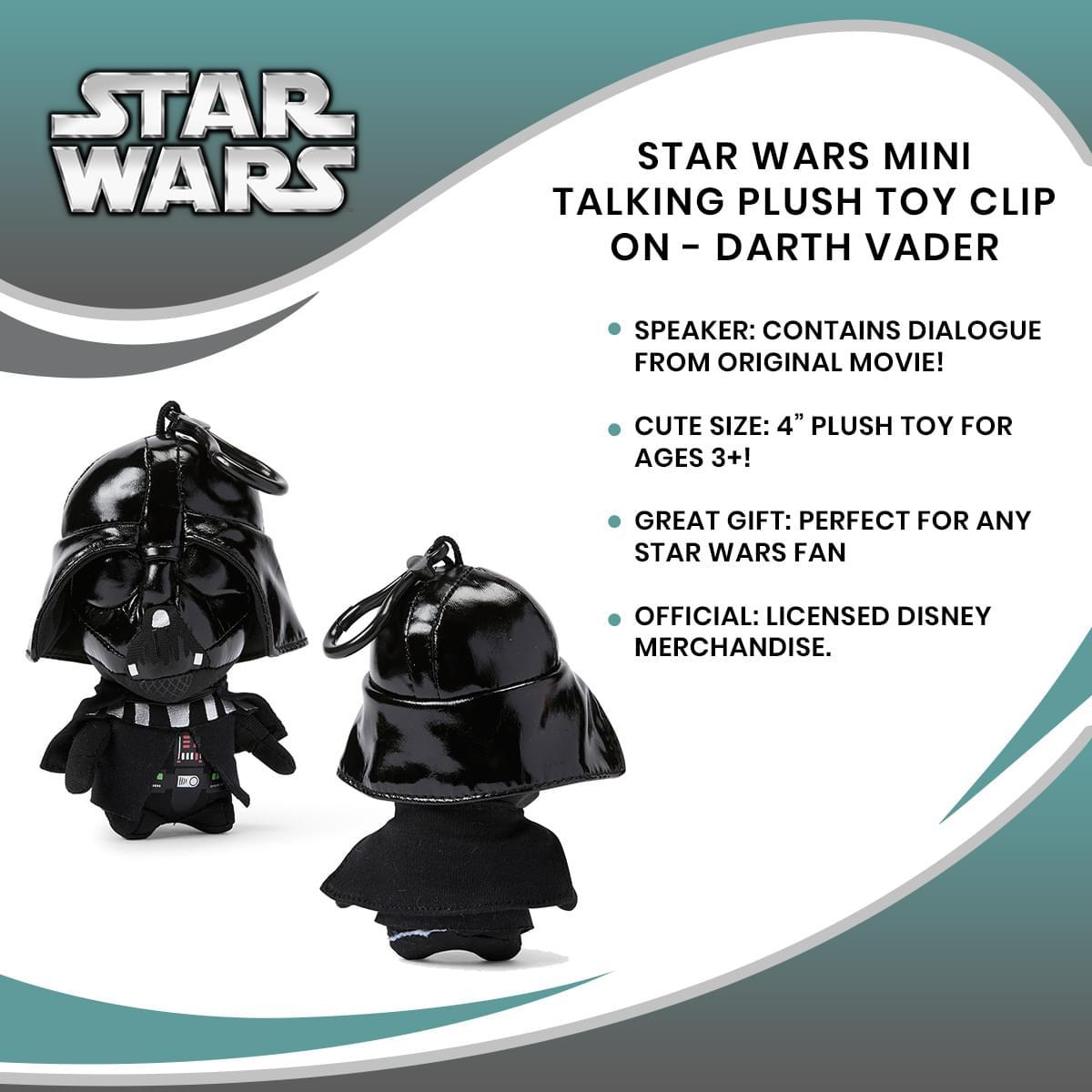 Star Wars Vader 4" Talking Plush Clip On picture