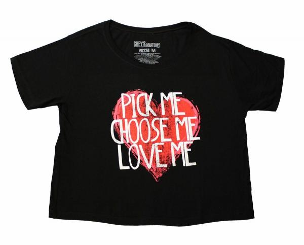 Grey's Anatomy "Pick Me" Women's Black Crop Top - XL