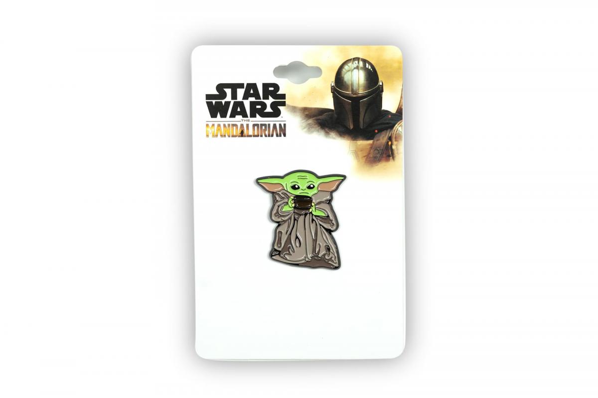 Star Wars Mandalorian Child With Soup Bowl Enamel Pin picture