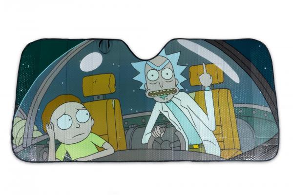 Rick and Morty Space Cruiser Flipping the Bird Sunshade picture