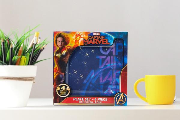 Captain Marvel Celestial Goose 4 Piece Melamine Plate Set picture