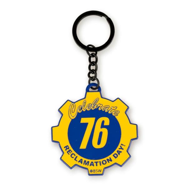 Fallout 76 Vault Boy Celebrate Reclamation Day Metal Keyring picture