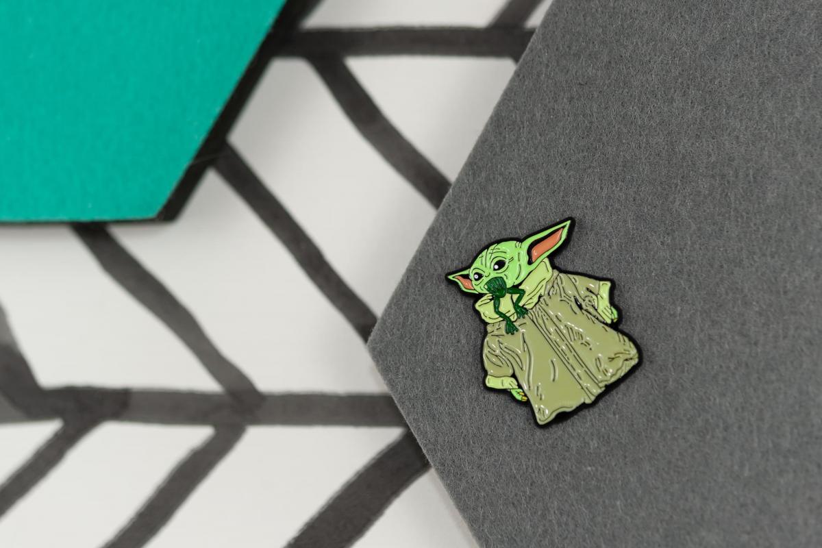 Star Wars The Mandalorian The Child Eating Frog Enamel Pin picture
