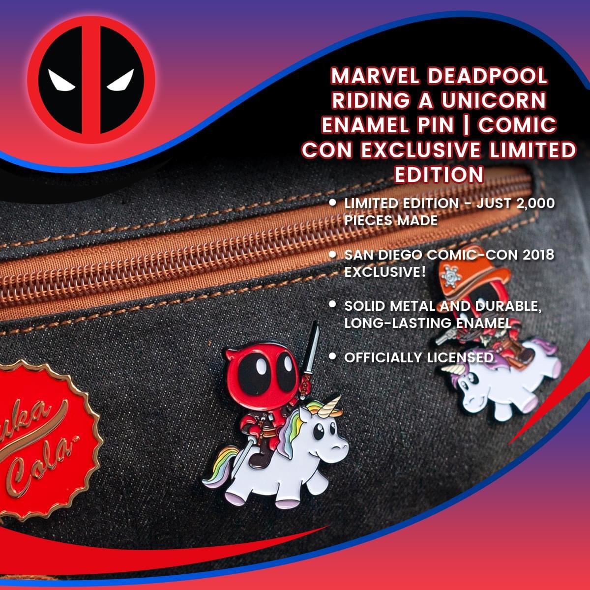 Marvel Deadpool Unicorn Enamel Pin, SDCC Exclusive picture