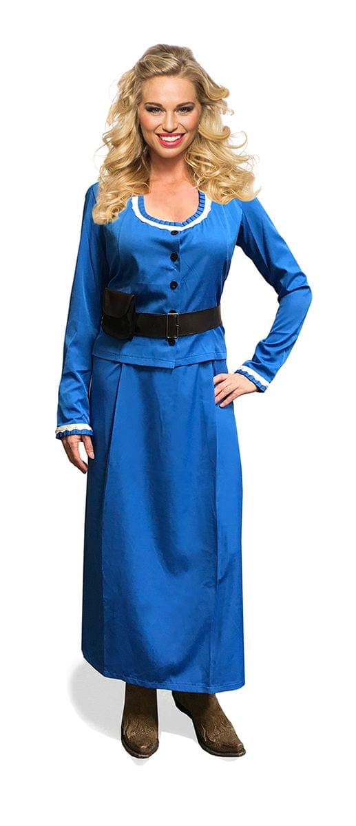 West World Inspired Western Woman Adult Blue Costume Dress - X-Large picture