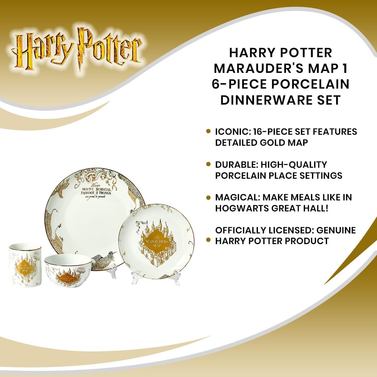 Harry Potter Marauders Map 16 Piece Porcelain Dinnerware Set picture