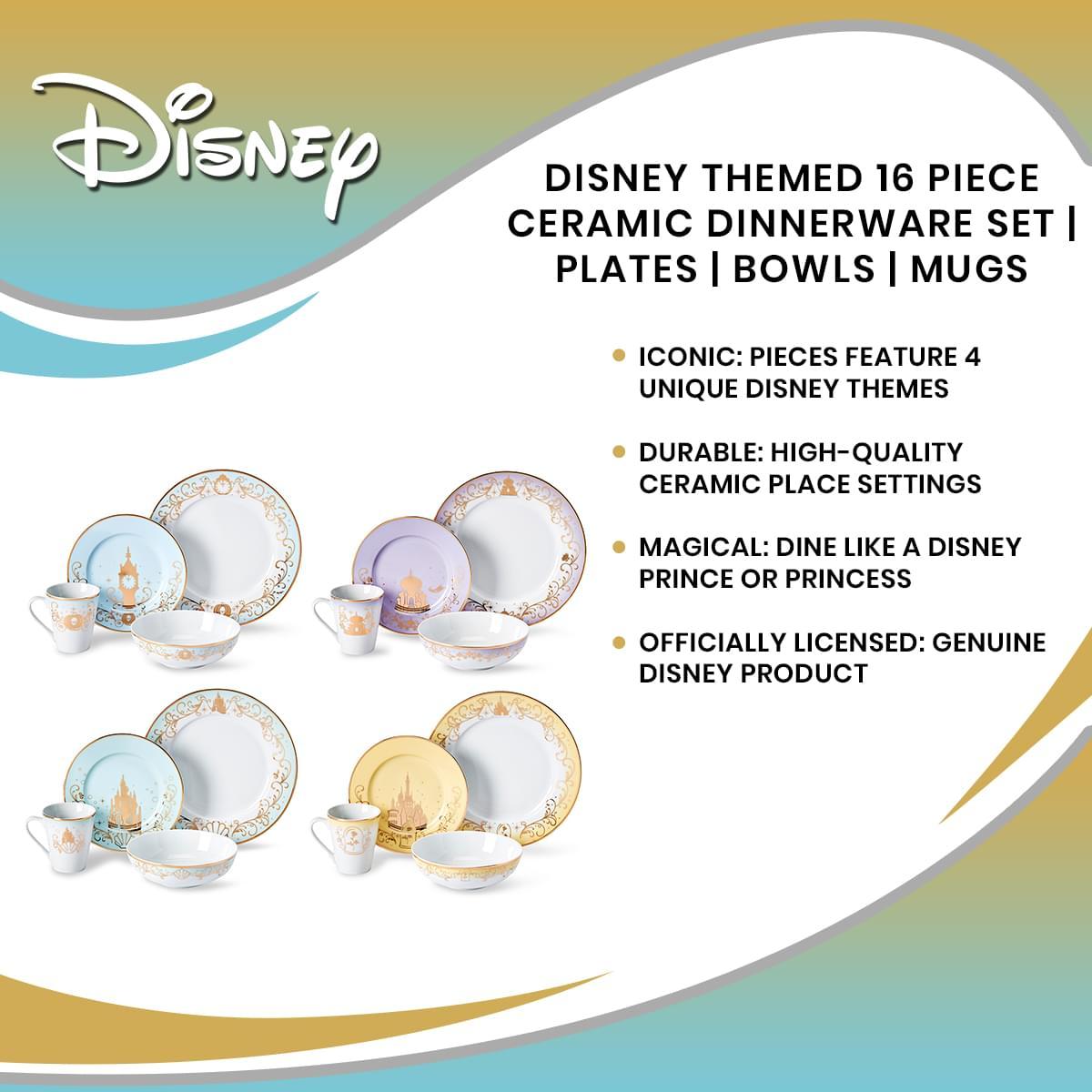 Disney 16 Piece Dinner Collection 1| Plates | Bowls | Mugs picture