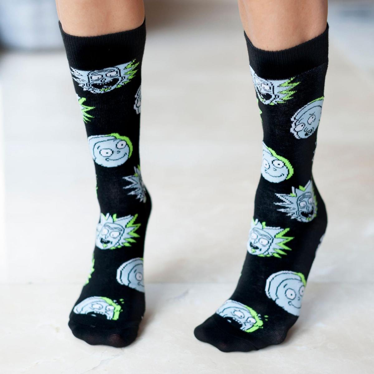 Rick And Morty Black Crew Sock OSFM picture