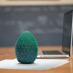 Dragon Egg 4.5" Solid Resin Paperweight Prop Replica - Blue