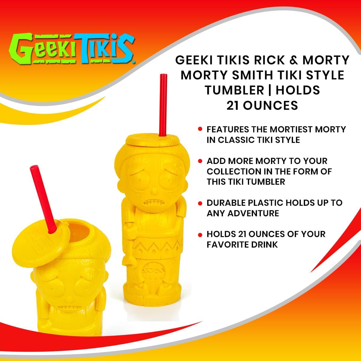 Geeki Tikis Rick and Morty Plastic Tumbler | Morty | Holds 21 Ounces picture