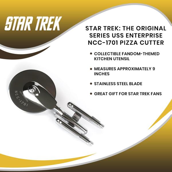Star Trek TOS Stainless Steel USS Enterprise Pizza Cutter picture