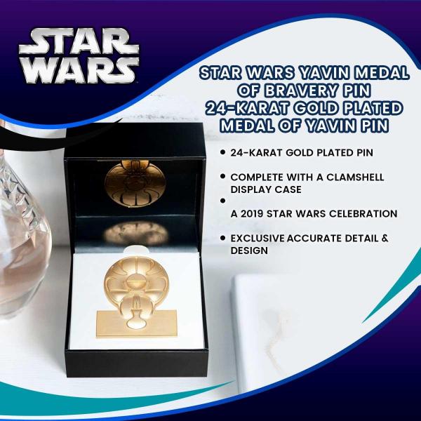 Star Wars Exclusive Medal of Yavin 24k Gold Plated Pin picture