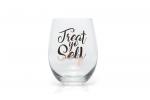 Parks and Rec Treat Yo Self Stemless Wine Glass | Pink