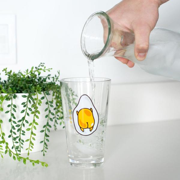 Gudetama the Lazy Egg 16oz Pint Glass - Egg Butt ARGH picture