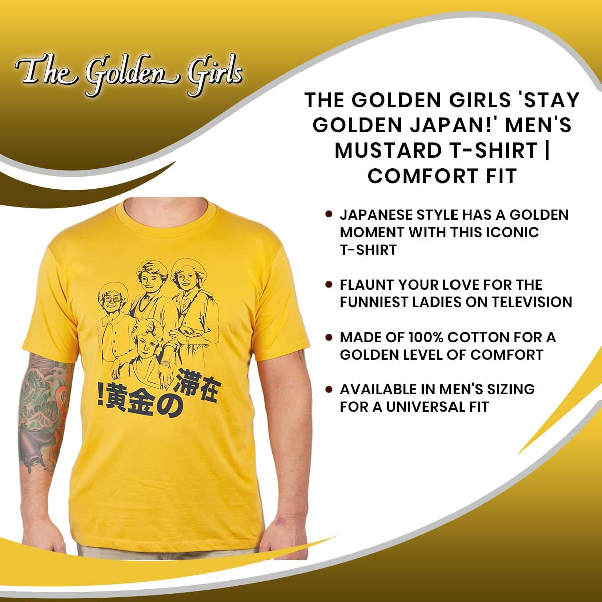 Golden Girls Stay Golden Japan Mens Mustard T-Shirt | XS picture