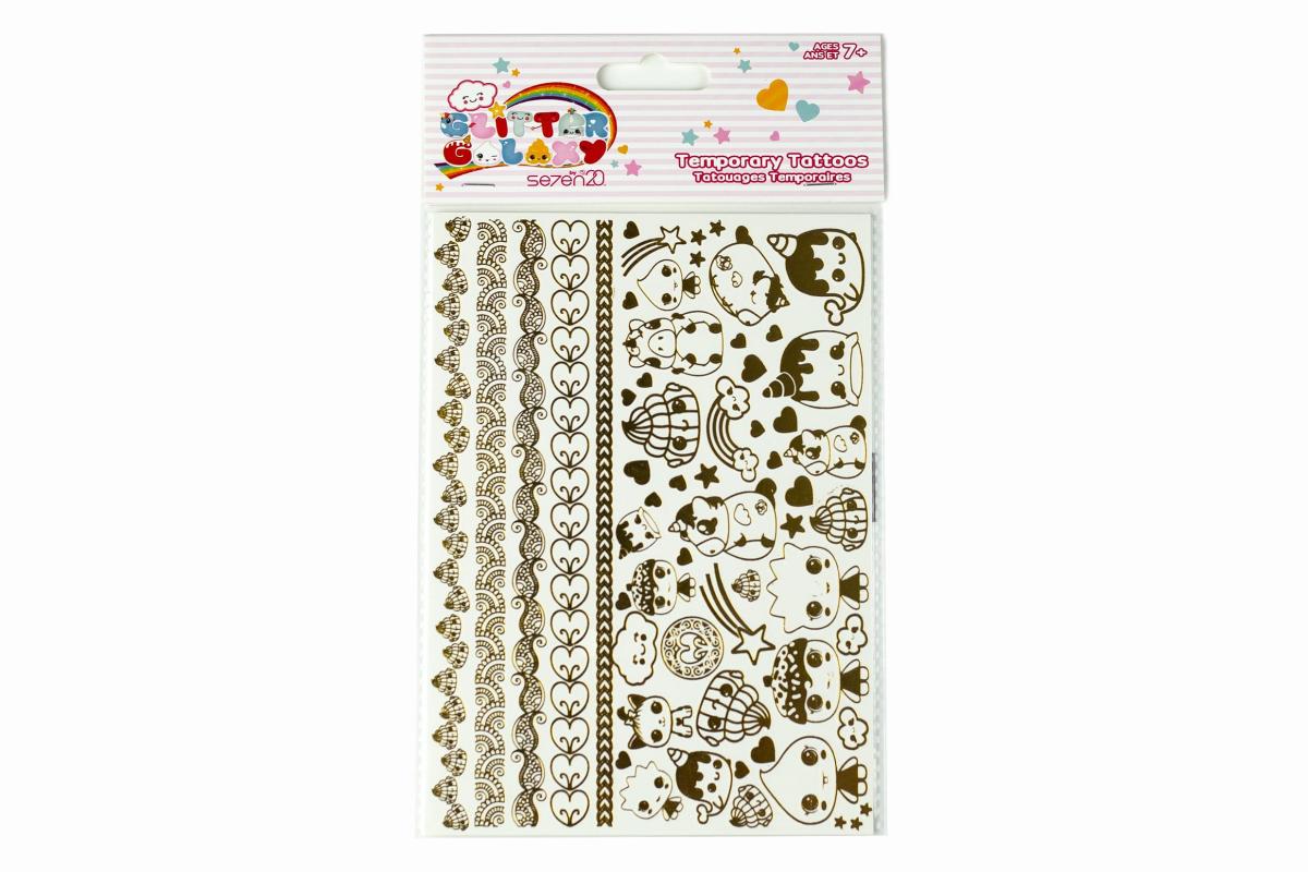 Glitter Galaxy Gold Shimmer Temporary Tattoo Sheet Wave 1 picture