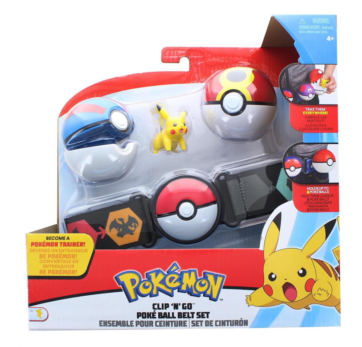 Pokemon Clip N Go Belt Set | Pikachu w/ Great & Repeat Ball picture