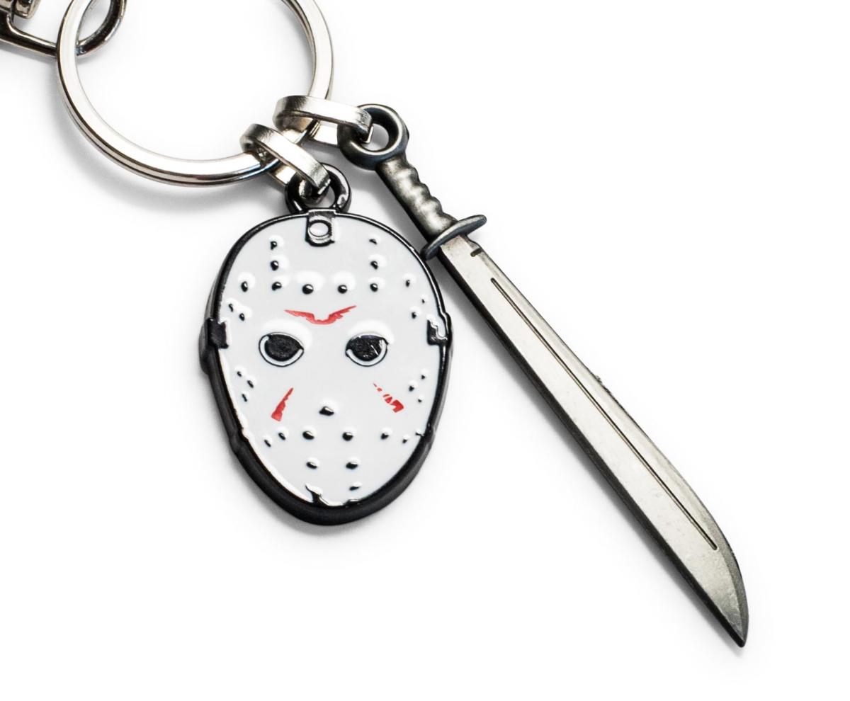 Friday The 13th Mask and Machete Metal Keychain picture