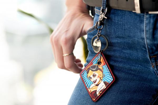 DC Comics Bombshells Harley Quinn Faux Leather Keychain picture