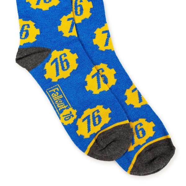 Fallout 76 Blue & Yellow Men's Crew Socks picture