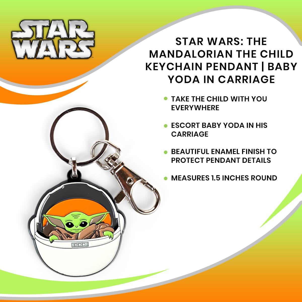 Star Wars Mandalorian The Child In Carriage Enamel Key Chain picture